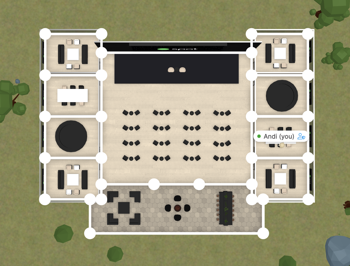 Floorplan editor of an event space